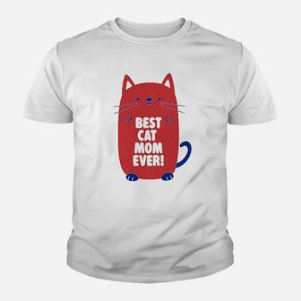 Worlds Best Cat Mom Ever Kid T-Shirt - Seseable