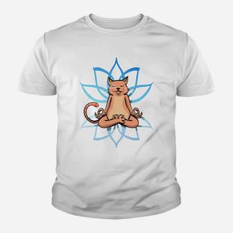 Yoga Cat Meditating Cats Funny Cat Pet Kid T-Shirt - Seseable
