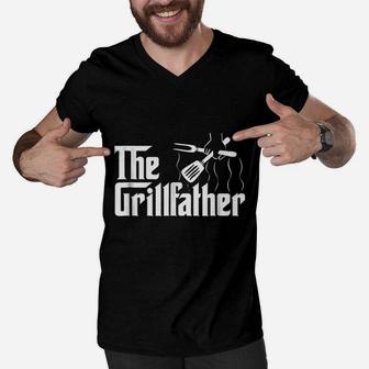The Grillfather Bbq Grill And Smoker Barbecue Chef Men V-Neck Tshirt