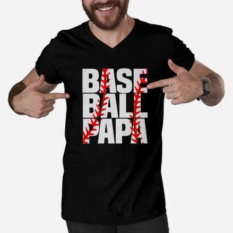 Base Ball Papa, best christmas gifts for dad Men V-Neck Tshirt - Seseable
