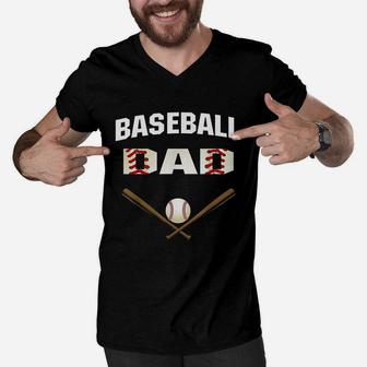 Baseball Dad Best Gift Idea For Fathers Men V-Neck Tshirt - Seseable