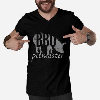 Bbq Pitmaster T Shirt, Pig Grilling Grill Father Day Gift Men V-Neck Tshirt - Seseable