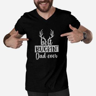 Best Buckin Dad Ever Fathers Day Men V-Neck Tshirt - Seseable