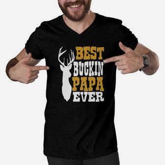 Best Buckin Papa Ever, best christmas gifts for dad Men V-Neck Tshirt - Seseable