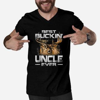 Best Bucking Uncle Ever Deer Hunting Bucking Father Men V-Neck Tshirt - Seseable