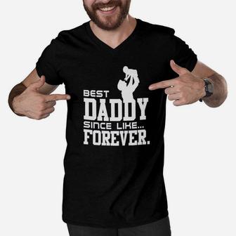 Best Daddy For Ever, best christmas gifts for dad Men V-Neck Tshirt - Seseable