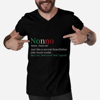 Best Funny Nonno Italian Grandfather Definition Gift Men V-Neck Tshirt - Seseable