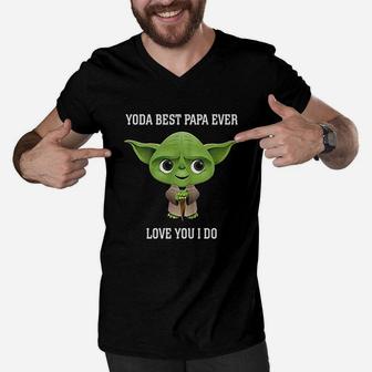 Best Papa Ever Meme Cute Love You I Do Gift Fathers Day Dad Grandpa Men V-Neck Tshirt - Seseable