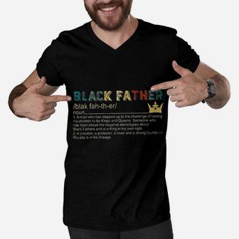 Black Father Definition, dad birthday gifts Men V-Neck Tshirt - Seseable