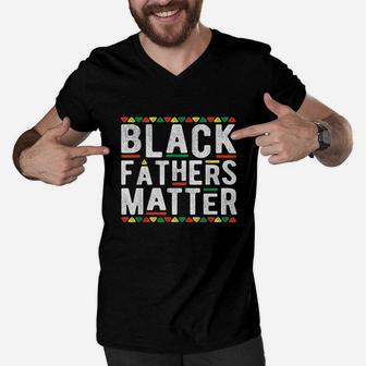 Black Fathers Matter African Dashiki Pride History Month Dad Men V-Neck Tshirt - Seseable