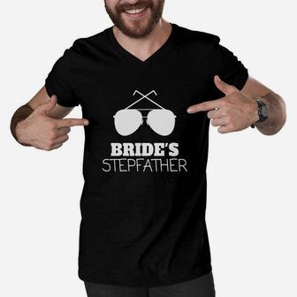 Brides Stepdad - Stepfather Of Bride Men V-Neck Tshirt - Seseable
