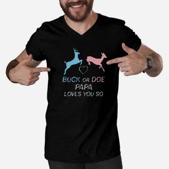 Buck Or Doe Baby Gender Reveal Papa Shirt Men V-Neck Tshirt - Seseable