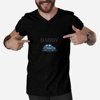 Car Lover Daddy Cool Statement Graphic Men V-Neck Tshirt - Seseable