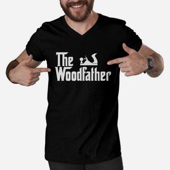 Carpenter The Woodfather Men V-Neck Tshirt - Seseable