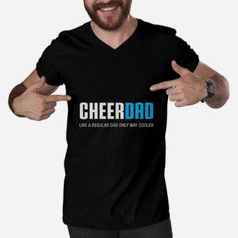 Cheer Dad Funny Cute Fathers Day Gift Cheerleading Men V-Neck Tshirt - Seseable