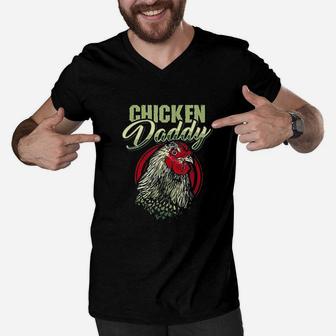 Chicken Daddy Chicken Dad Farmer Poultry Farmer Men V-Neck Tshirt - Seseable
