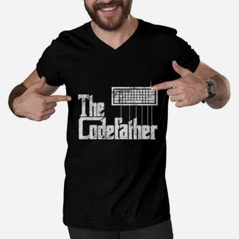 Codefather Programmer, dad birthday gifts Men V-Neck Tshirt - Seseable