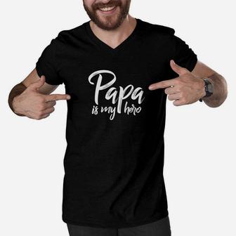 Cool Fathers Day Gifts From Son Or Daughter To Dad Premium Men V-Neck Tshirt - Seseable