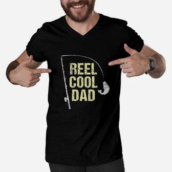 Cool Fishing Dad Funny Fathers Day Gift For Fisherman Men V-Neck Tshirt - Seseable
