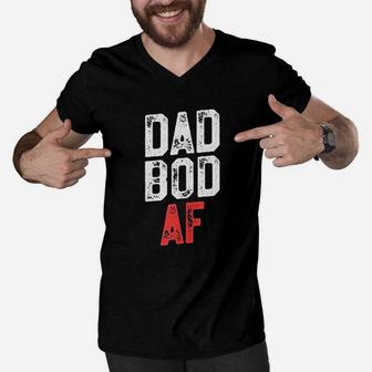 Dad Bod Af Funny Fitness Fathers Day Men V-Neck Tshirt - Seseable