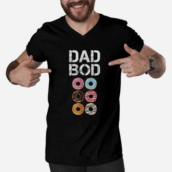 Dad Bod Funny Donut Six Pack Daddy Gym Gift Men V-Neck Tshirt - Seseable
