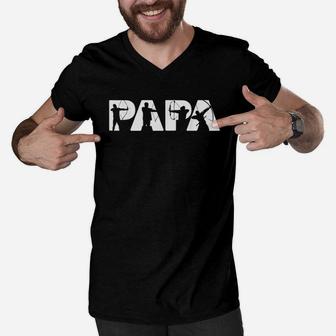 Dad Funny Papa Archery Father Gift Men V-Neck Tshirt - Seseable