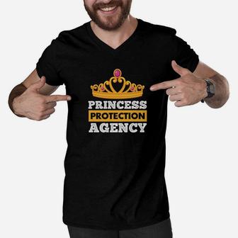 Dad Life Princess Protection Agency S Father Gifts Men V-Neck Tshirt - Seseable