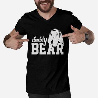 Daddy Bear Baby Bear Shirt, dad birthday gifts Men V-Neck Tshirt - Seseable