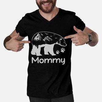 Daddy Mommy Baby Bear, dad birthday gifts Men V-Neck Tshirt - Seseable
