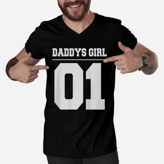 Daddys Girl 01 Fathers Day Gift Idea Daddy Daughter Matching Men V-Neck Tshirt - Seseable
