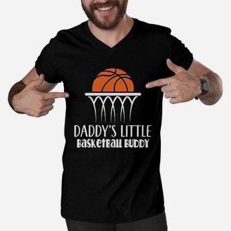 Daddys Little Basketball Buddy, best christmas gifts for dad Men V-Neck Tshirt - Seseable