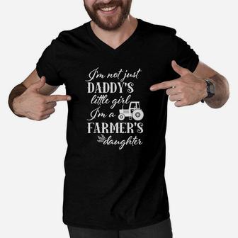 Daddys Little Girl Farm Tractor Men V-Neck Tshirt - Seseable