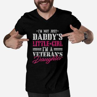 Daddys Little Girl Veteran Dad Veterans Day Gift Men V-Neck Tshirt - Seseable