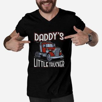 Daddys Little Trucker Driver Men V-Neck Tshirt - Seseable