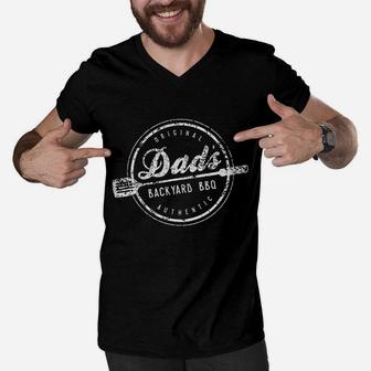 Dads Backyard Bbq Grilling Cute Fathers Day Gift Men V-Neck Tshirt - Seseable