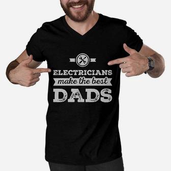 Electricians Make The Best Dads Men V-Neck Tshirt - Seseable