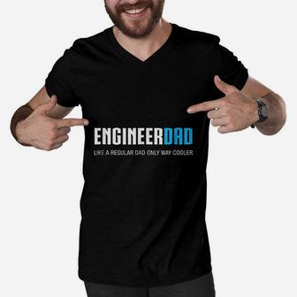 Engineer Dad Funny Cute Fathers Day Men V-Neck Tshirt - Seseable