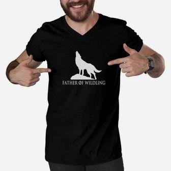 Father Of Wildling Shirt Fathers Day Gift For Wolfs Lovers Premium Men V-Neck Tshirt - Seseable