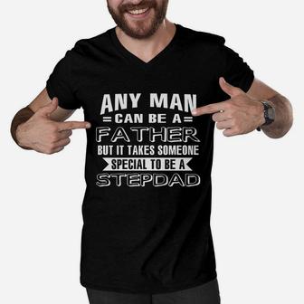 Fathers Day - Mens Step Dad Shirt Fathers Day Men V-Neck Tshirt - Seseable