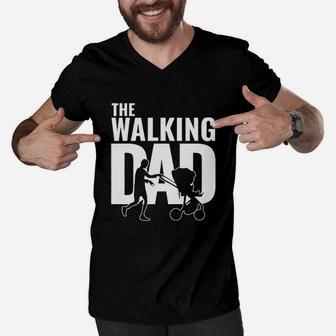 Fathers Day Walking Dad, best christmas gifts for dad Men V-Neck Tshirt - Seseable