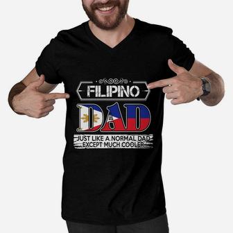 Filipino Dad Is Much Cooler Fathers Day Men V-Neck Tshirt - Seseable