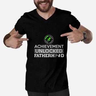 First Time Dad Dad To Be First Fathers Day Gift Men V-Neck Tshirt - Seseable