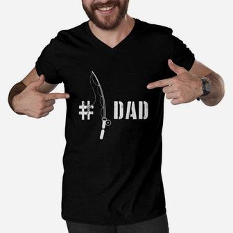 Funny Fisherman Dad Fishing Daddy Fathers Day Men V-Neck Tshirt - Seseable