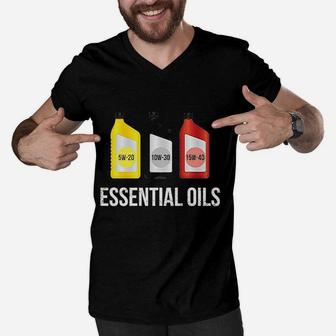 Funny Mechanic Dad Fathers Day Dads Essential Oils Men V-Neck Tshirt - Seseable