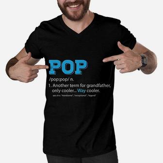 Funny Pop Grandpa Pop Definition For Grandfather Men V-Neck Tshirt - Seseable