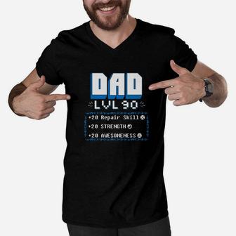 Funny Video Game Dad Shirt Daddy Gift Father Gamer Men V-Neck Tshirt - Seseable