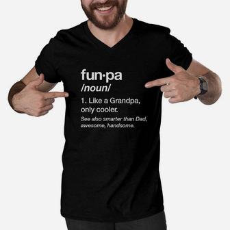 Funpa Definition Funny Grandpa Gift Fathers Day Papa Men V-Neck Tshirt - Seseable
