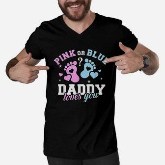 Gender Reveal Daddy Dad, dad birthday gifts Men V-Neck Tshirt - Seseable
