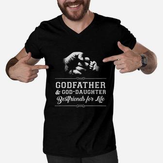 Godfather Friends Fist Bump, best christmas gifts for dad Men V-Neck Tshirt - Seseable