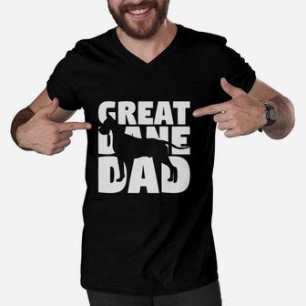 Great Dane Dad Dog Father Great Dane Gift Men V-Neck Tshirt - Seseable